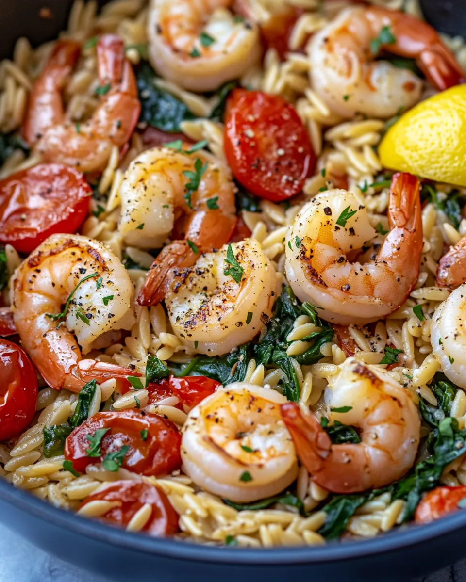 Delicious Lemon Herb Shrimp Orzo Bake dish photo