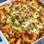 Homemade Loaded Bacon Cheeseburger Pasta Bake photo