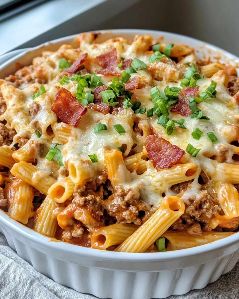 Classic Loaded Bacon Cheeseburger Pasta Bake image