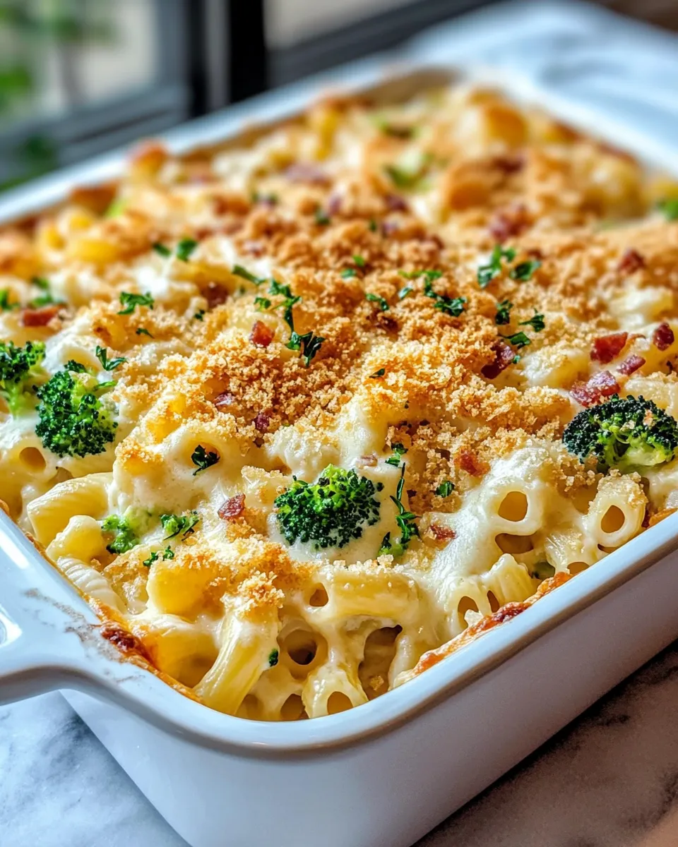 Delicious Loaded Broccoli Cheddar Macaroni Bake dish photo