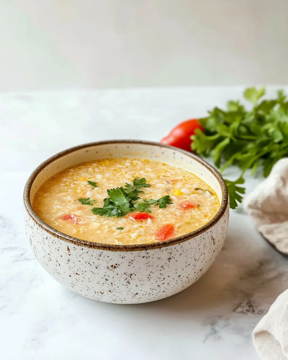 Delicious Mexican Chicken And Rice Soup shot