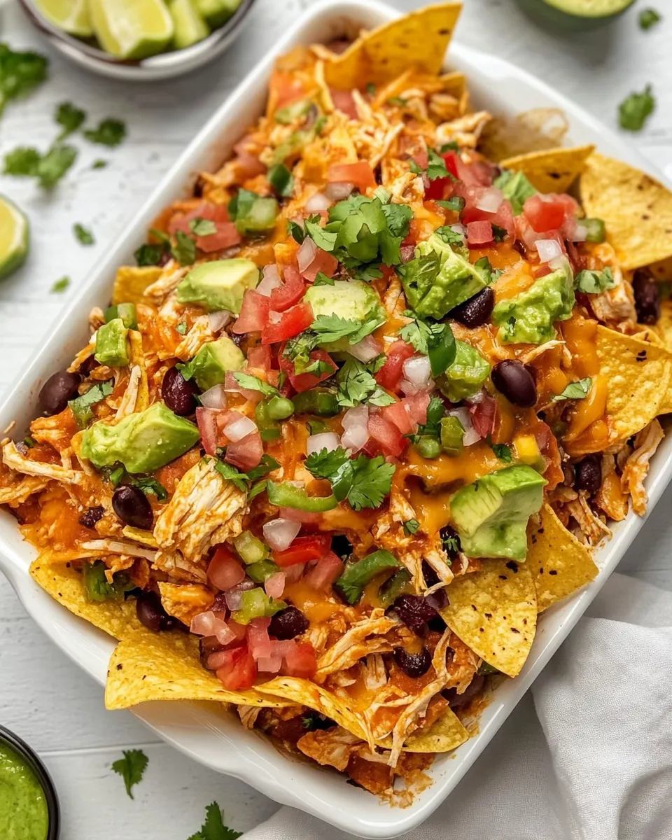 Delicious Mexican Chicken Nachos shot