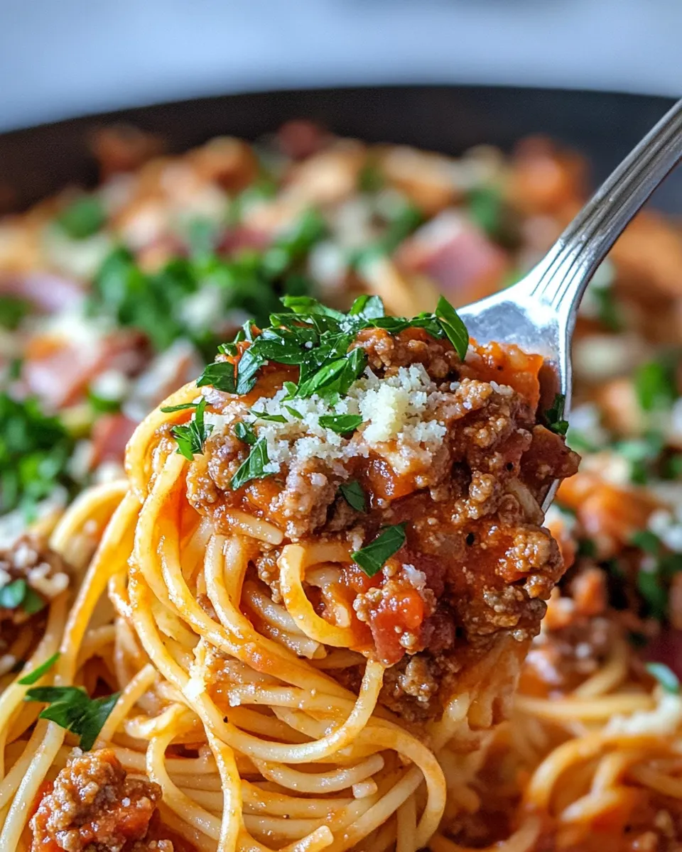 Classic Million-Dollar Spaghetti and Meat Sauce dish photo