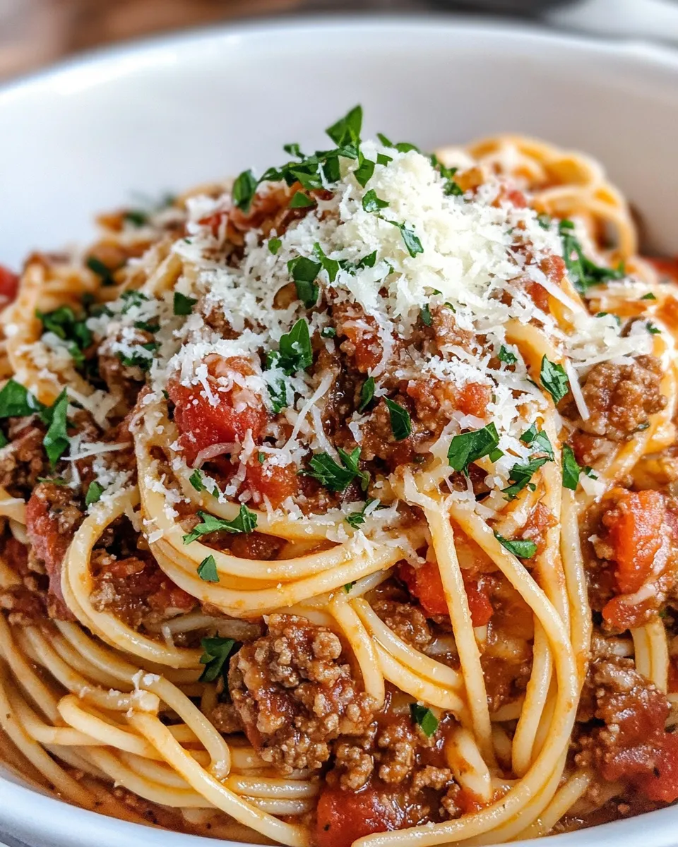 Homemade Million-Dollar Spaghetti and Meat Sauce plate image