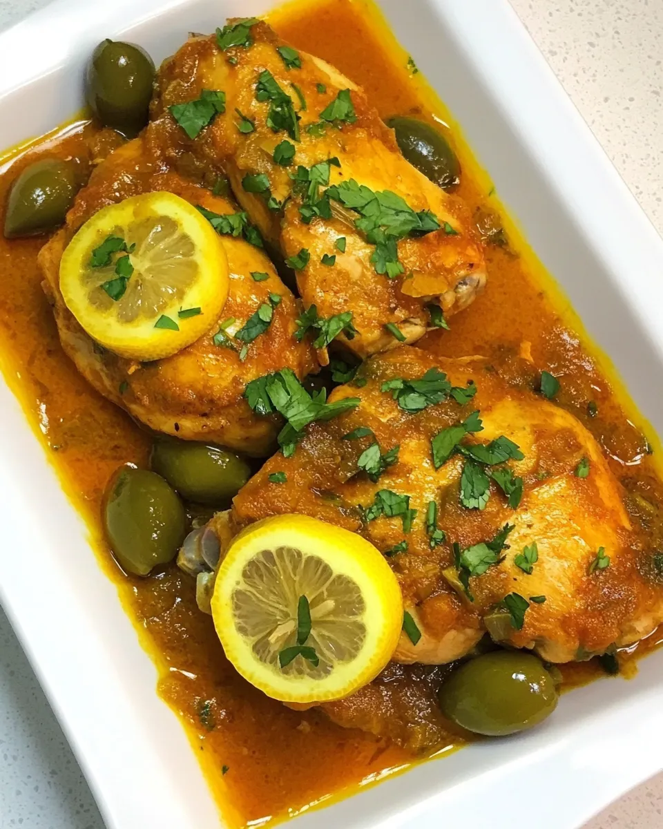 Classic Moroccan Lemon Chicken with Olives image