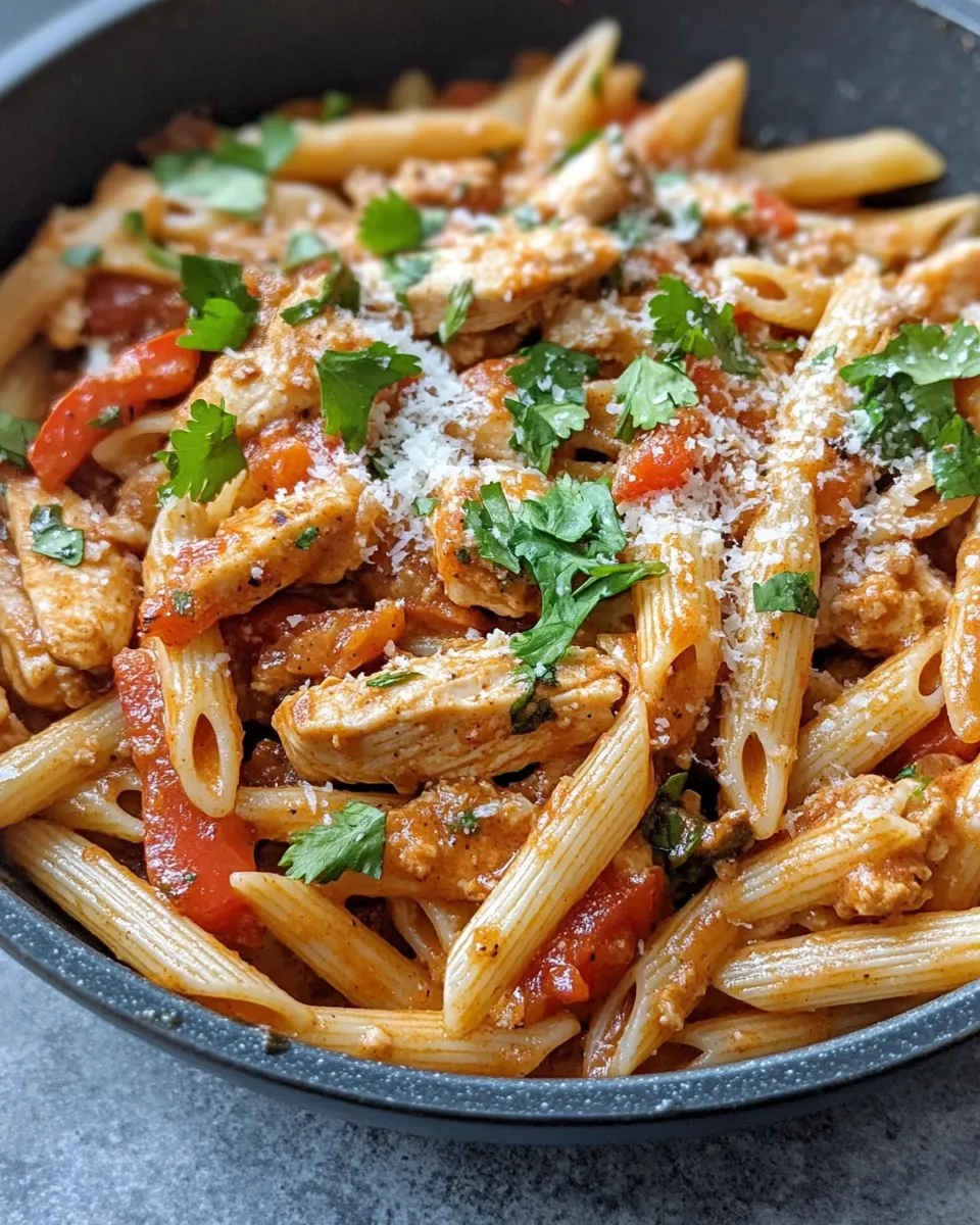 Delicious One-Dish Chicken Fajita Pasta image