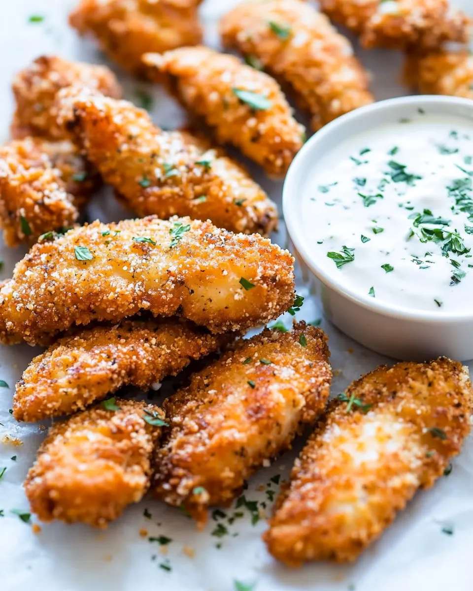 Delicious Parmesan Chicken Strips plate image