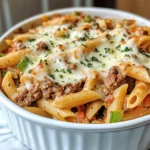 Delicious Philly Cheesesteak Pasta Casserole recipe photo