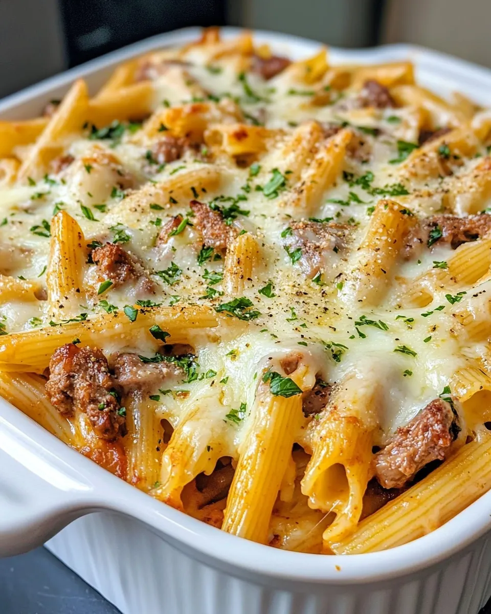Classic Philly Cheesesteak Pasta Casserole dish photo