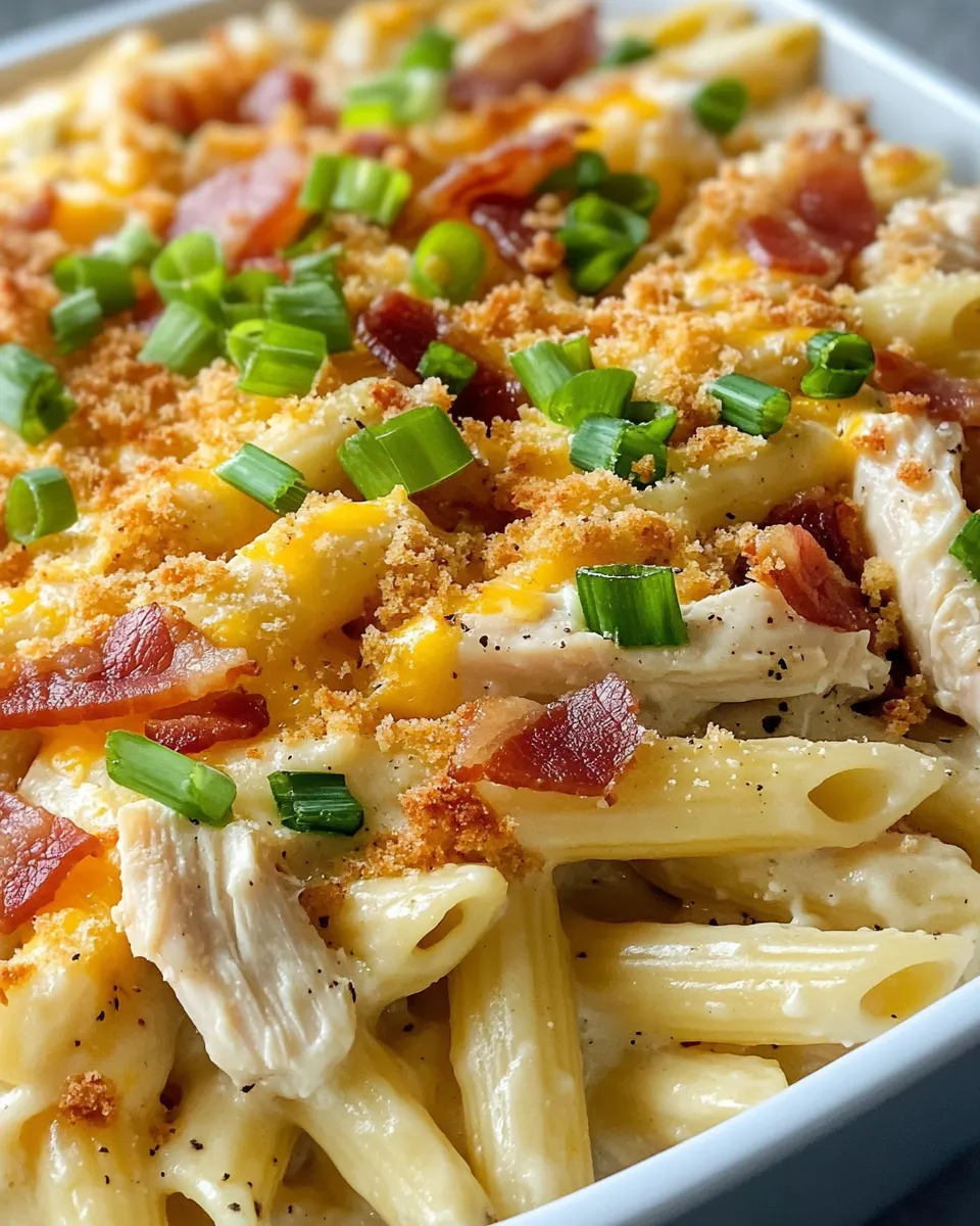 Easy Ranch Chicken Bacon Penne Bake recipe image