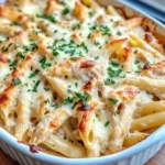 Homemade Roasted Chicken Alfredo Pasta Bake recipe photo
