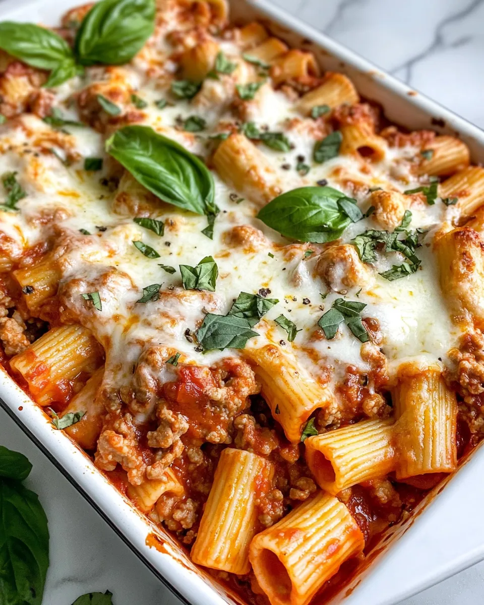 Classic Roasted Red Pepper Rigatoni Bake dish photo
