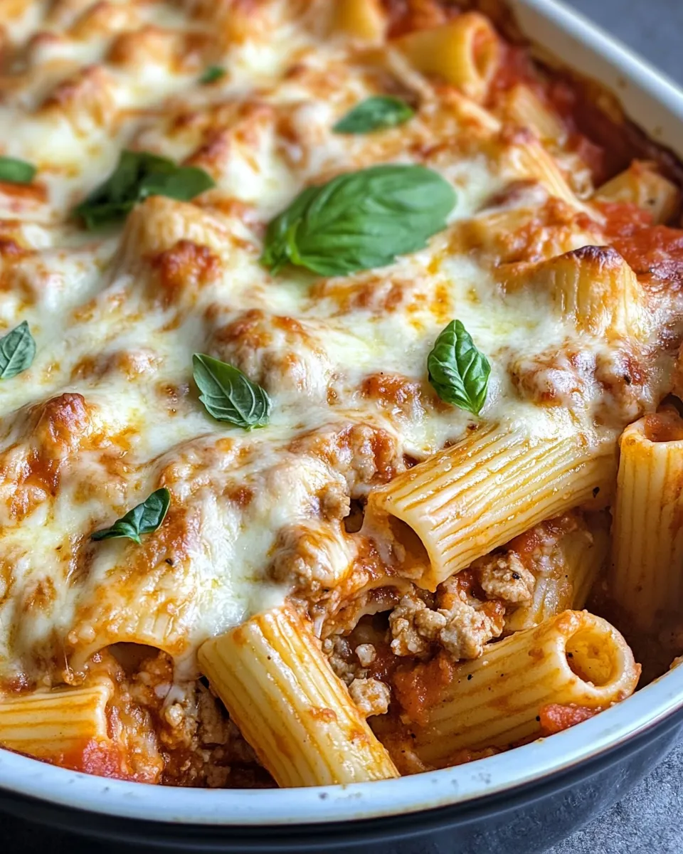 Easy Roasted Red Pepper Rigatoni Bake food shot