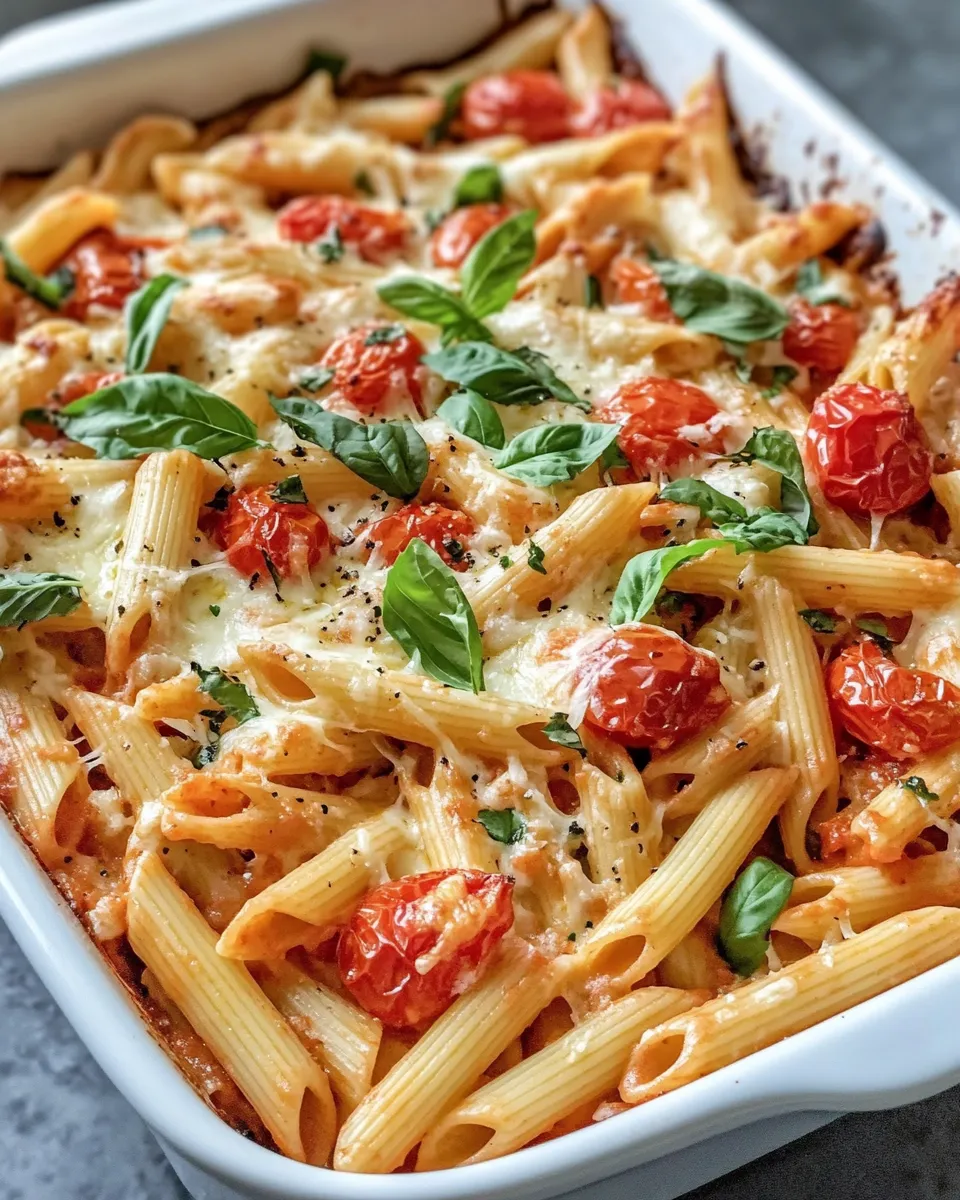 Delicious Roasted Tomato Basil Penne Bake picture