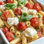 Delicious Roasted Tomato Burrata Pasta Bake recipe photo