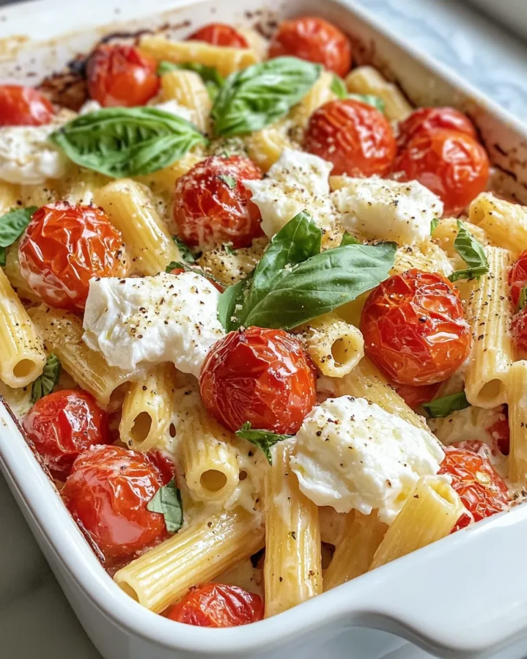 Delicious Roasted Tomato Burrata Pasta Bake recipe photo