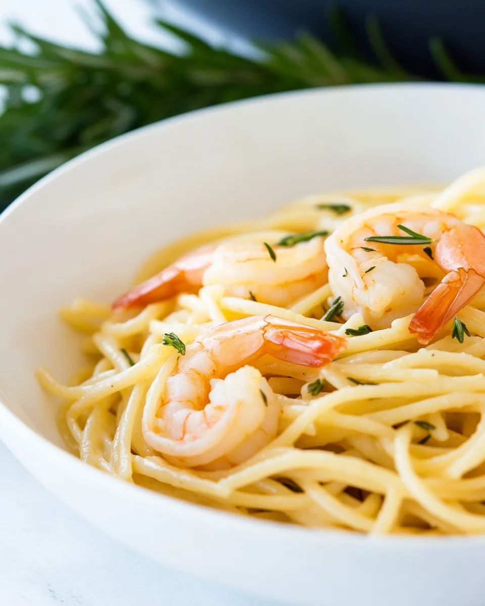 Delicious Rosemary Shrimp Pasta shot