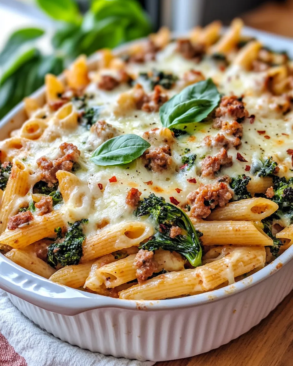 Homemade Sausage Broccoli Rabe Pasta Bake recipe photo