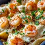 Homemade Shrimp Alfredo Stuffed Shells Bake photo