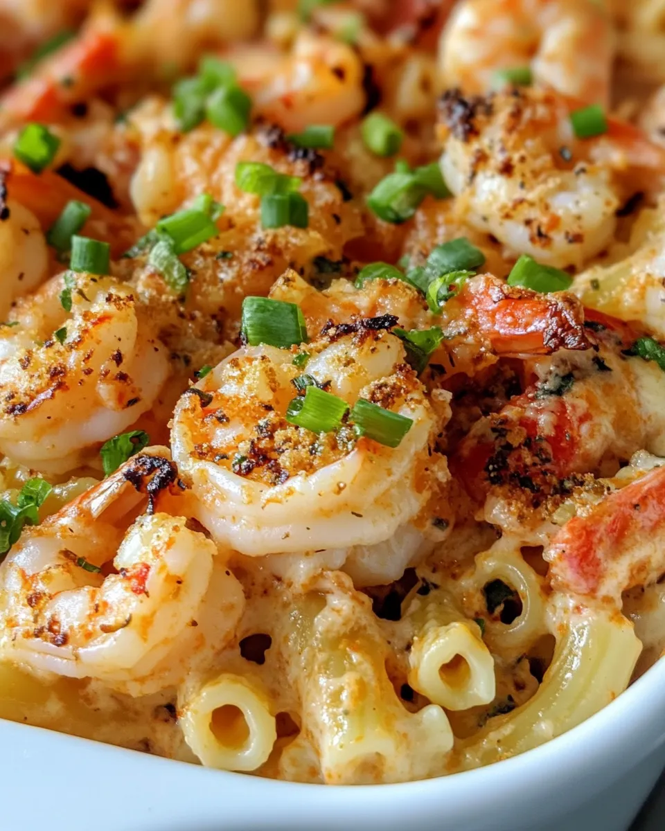 Delicious Shrimp Cajun Macaroni Bake plate image