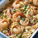Homemade Shrimp Carbonara Pasta Casserole photo