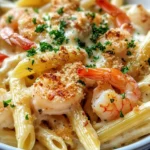 Homemade Shrimp and Crab Alfredo Pasta Bake recipe photo
