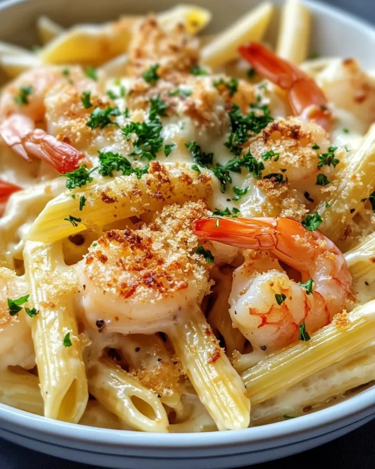 Homemade Shrimp and Crab Alfredo Pasta Bake recipe photo