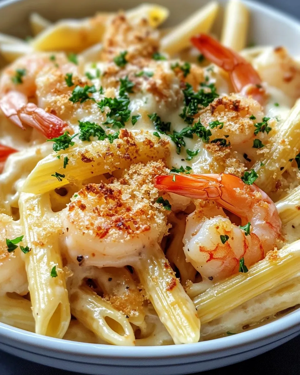 Homemade Shrimp and Crab Alfredo Pasta Bake recipe photo