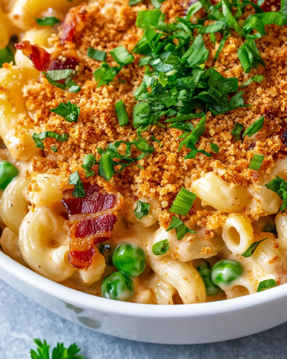 Delicious Smoky Gouda Macaroni Casserole food shot