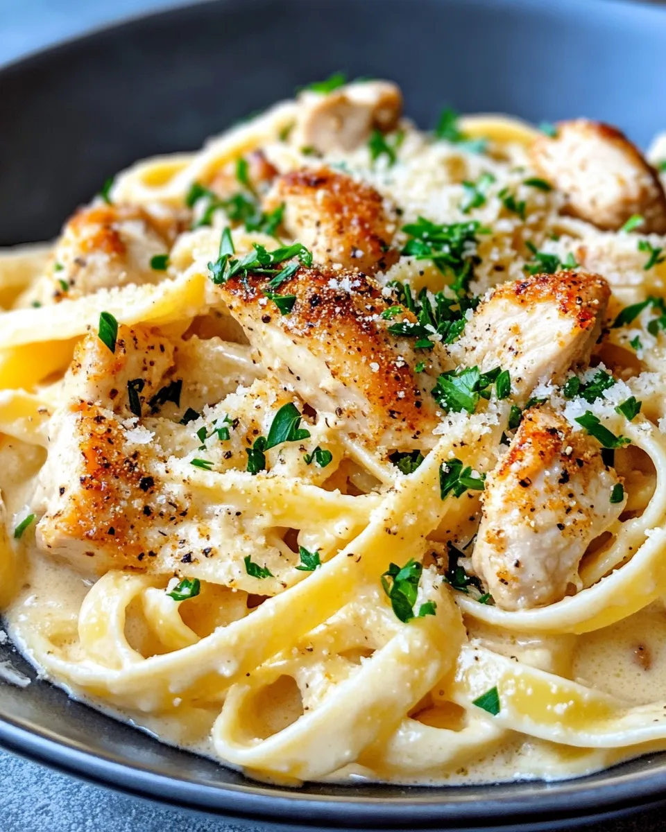 Homemade Spicy Cajun Chicken Alfredo Pasta photo