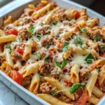 Homemade Spicy Sausage Pepper Pasta Bake photo