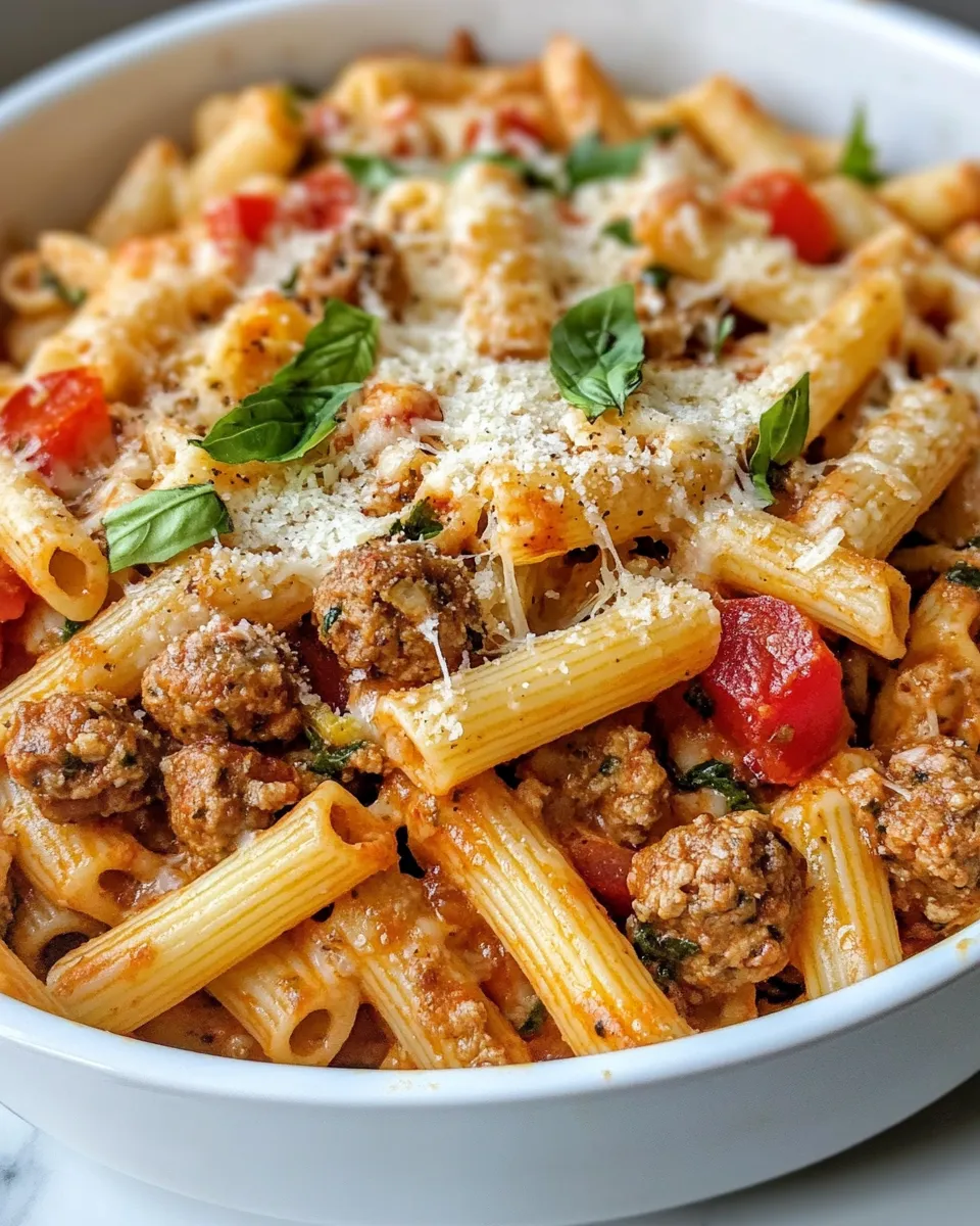 Classic Spicy Sausage Pepper Pasta Bake image