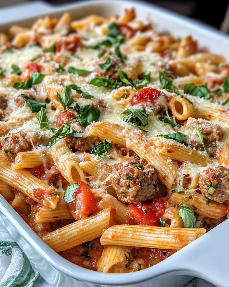 Easy Spicy Sausage Pepper Pasta Bake recipe photo