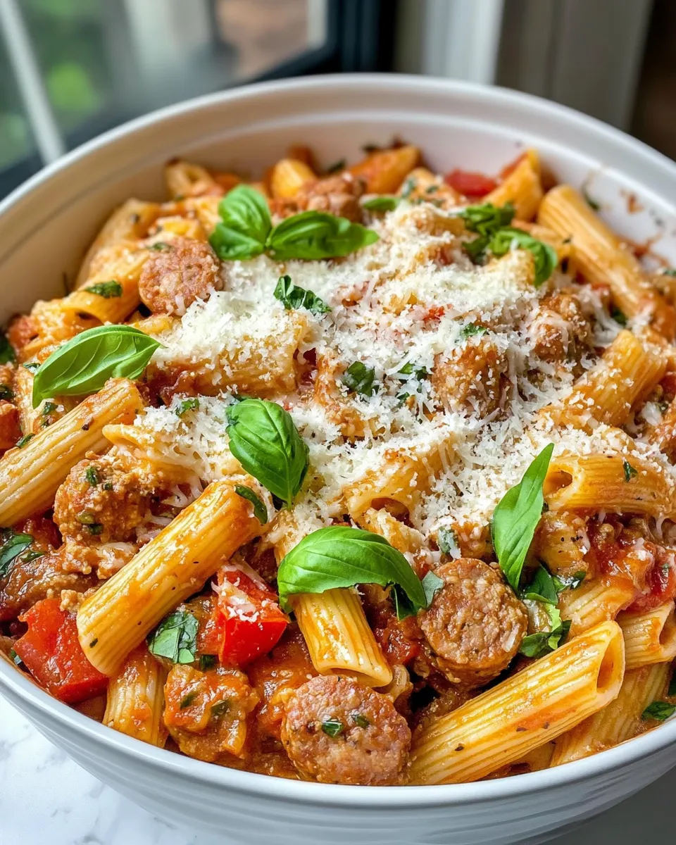 Delicious Spicy Sausage Pepper Pasta Bake dish photo