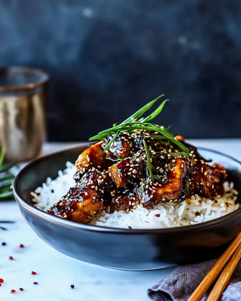 Fresh Spicy Sesame Chicken and Ginger Rice. photo