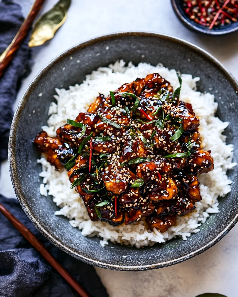 Best Spicy Sesame Chicken and Ginger Rice. recipe photo