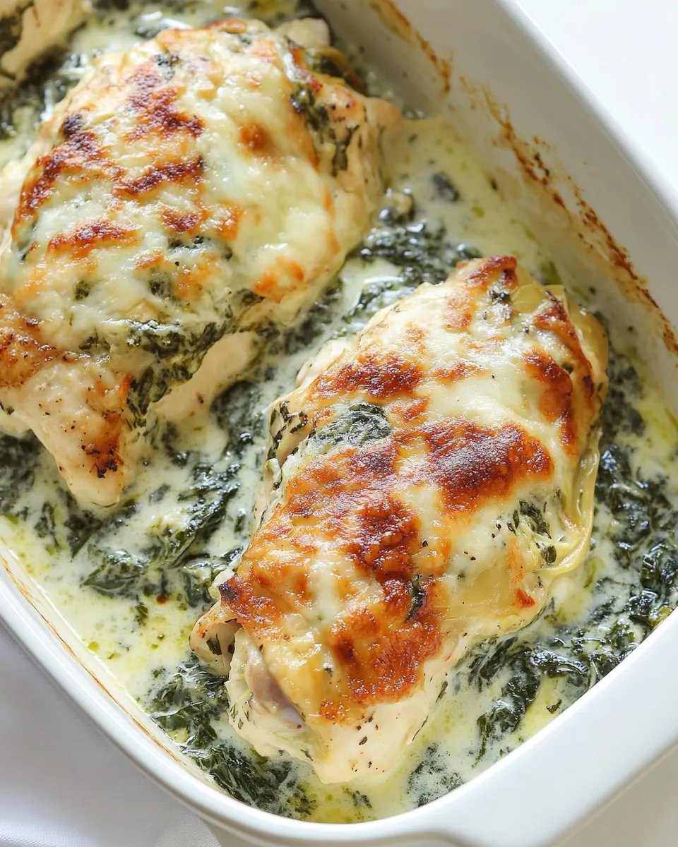 Delicious Spinach Artichoke Chicken shot