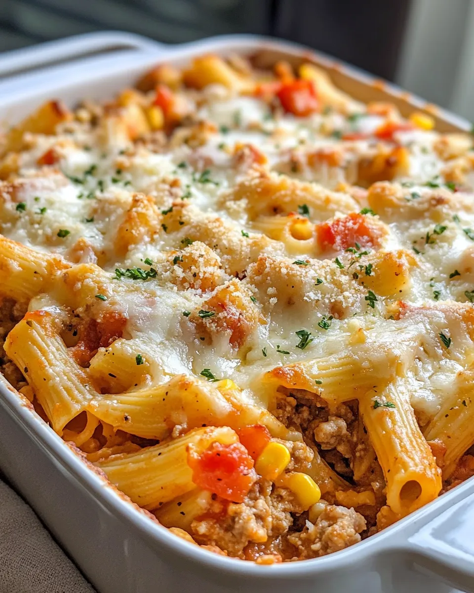 Easy Stuffed Pepper Pasta Casserole food shot