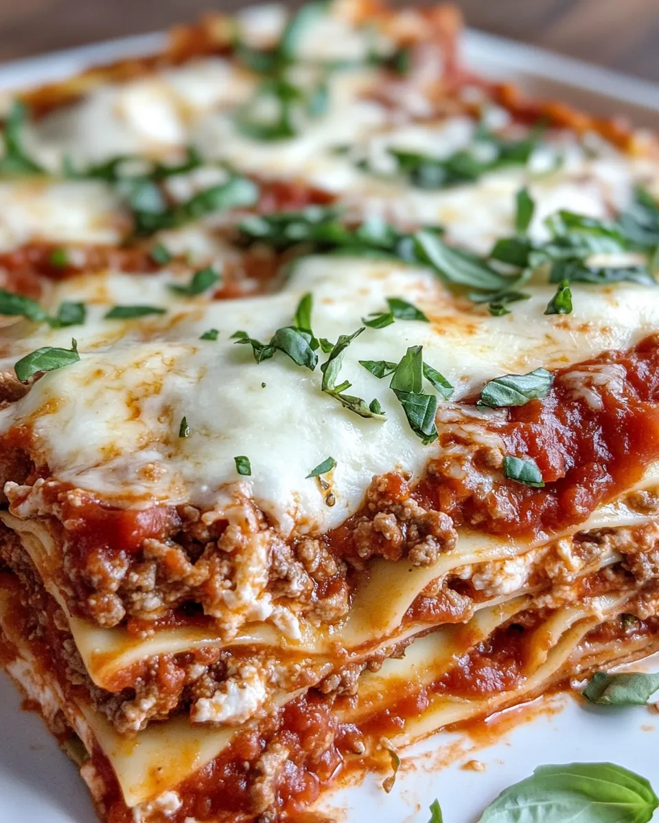 Easy Sunday Lasagna Pasta Casserole Supreme food shot
