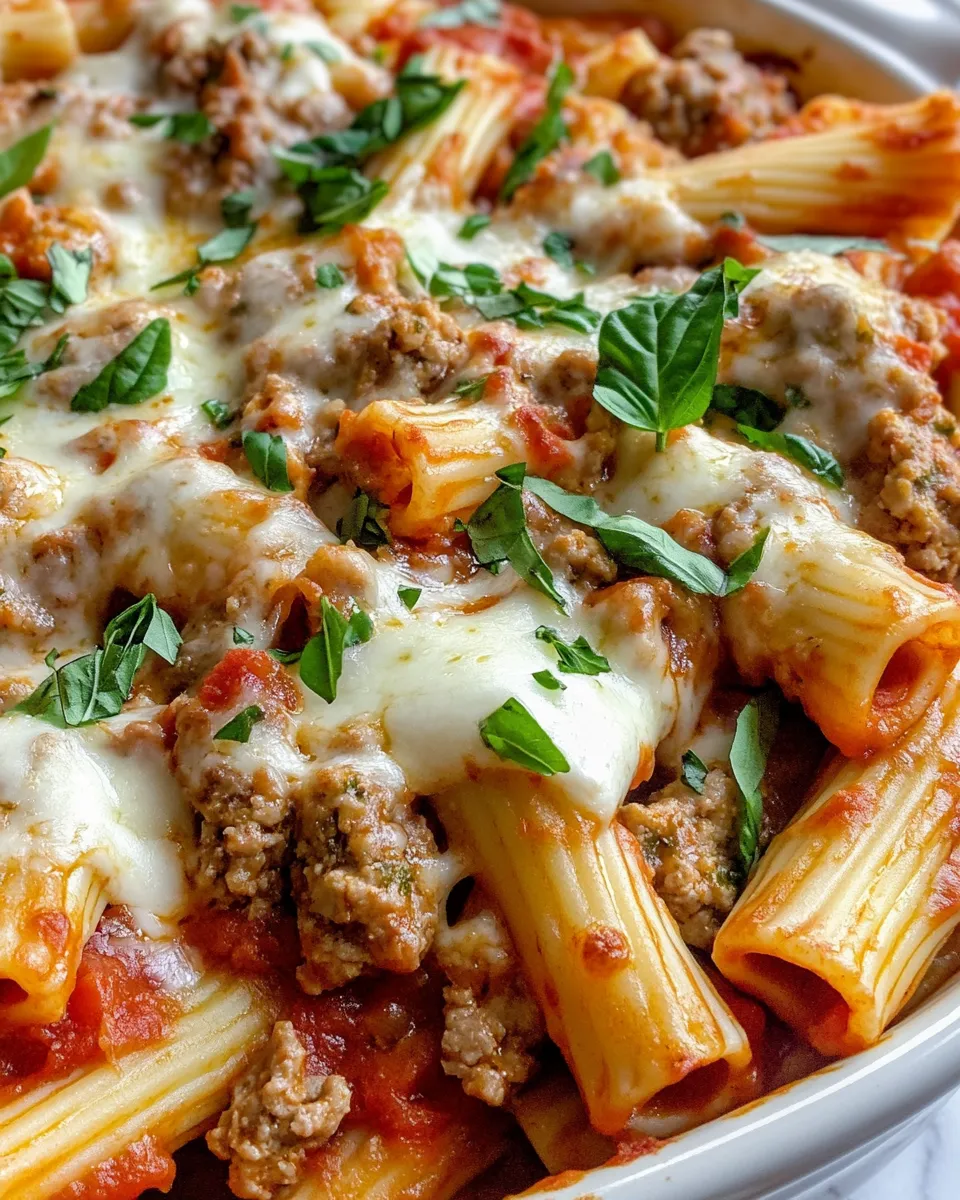 Classic Turkey Sausage Baked Ziti dish photo
