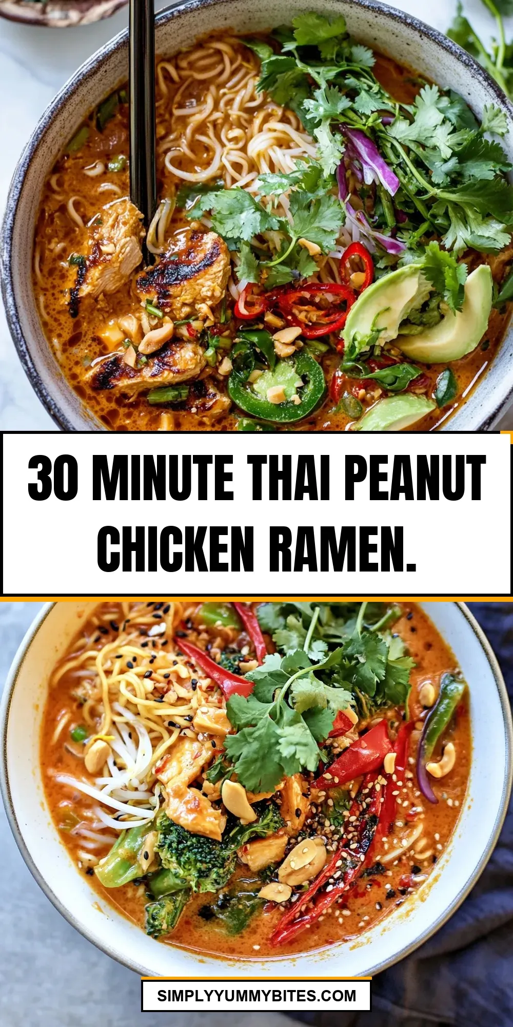 Easy 30 Minute Thai Peanut Chicken Ramen. Recipe