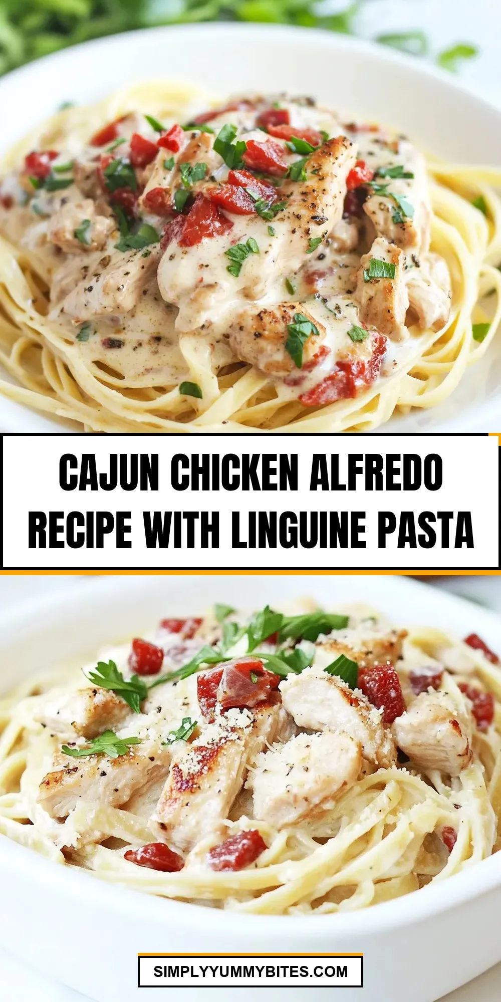 Cajun Chicken Alfredo  With Linguine Pasta (Delicious & Delicious)