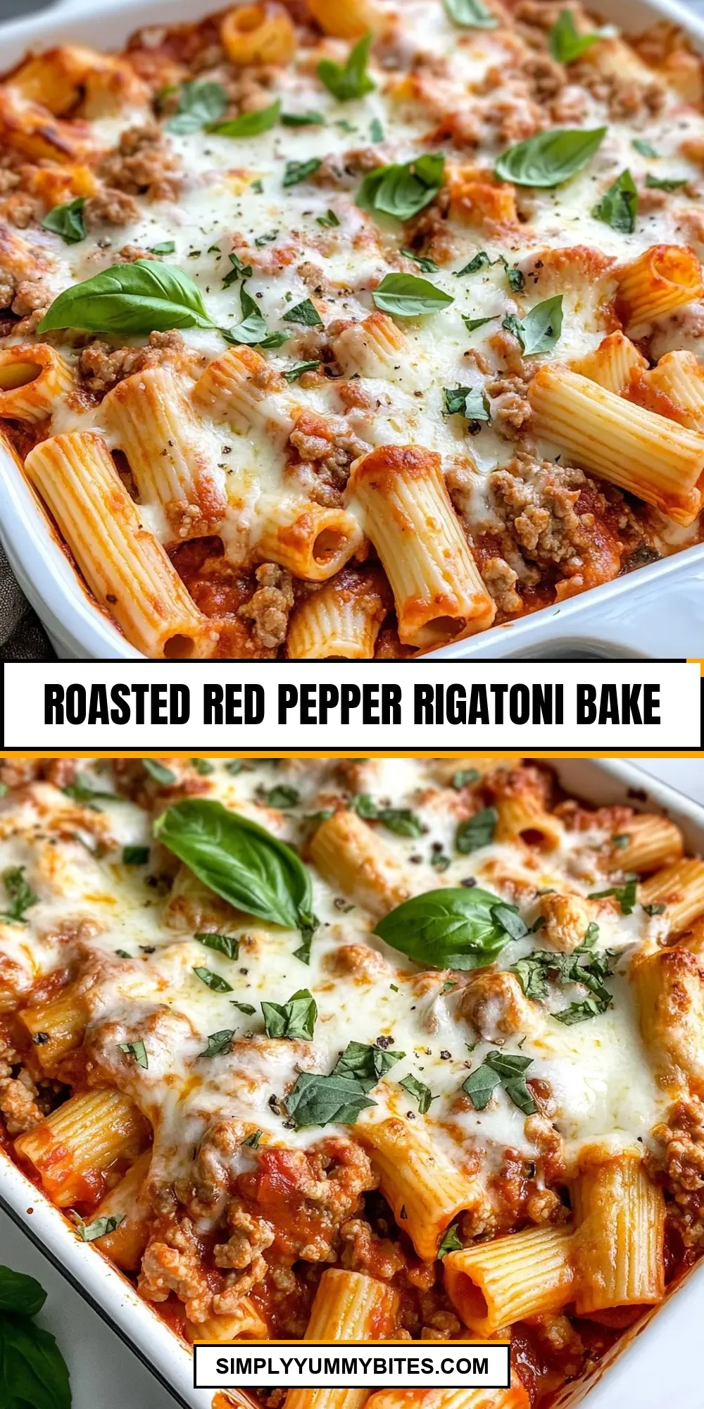 Roasted Red Pepper Rigatoni Bake (Easy & Delicious)