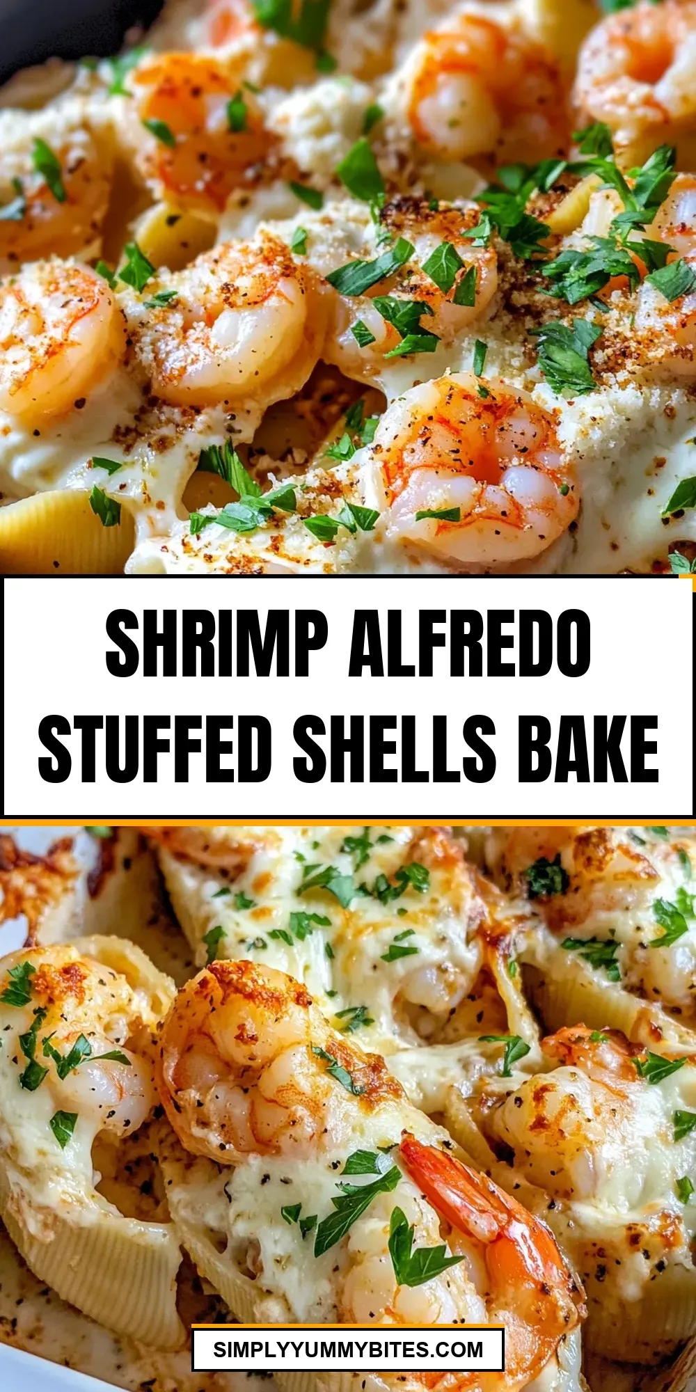 Shrimp Alfredo Stuffed Shells Bake (Delicious & Delicious)