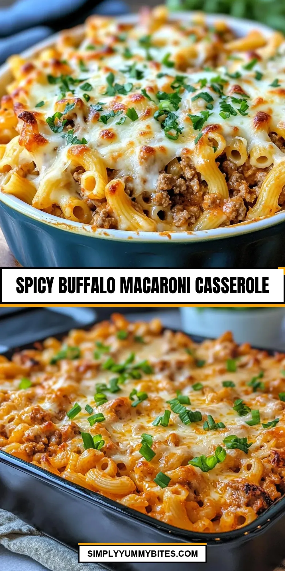 The Best Spicy Buffalo Macaroni Casserole Ever