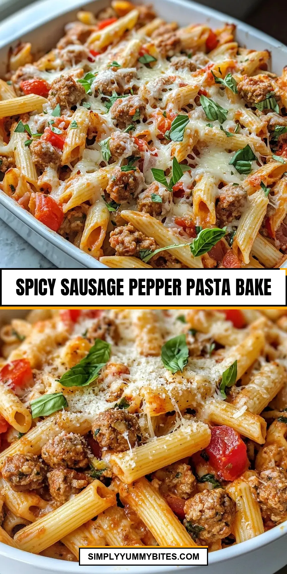 Easy Spicy Sausage Pepper Pasta Bake Recipe