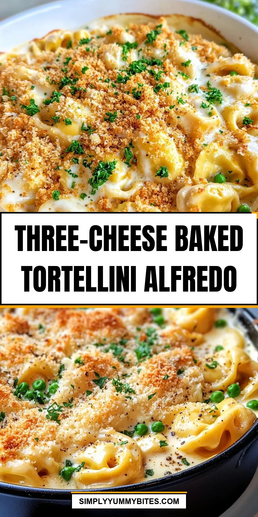 Three-Cheese Baked Tortellini Alfredo Recipe