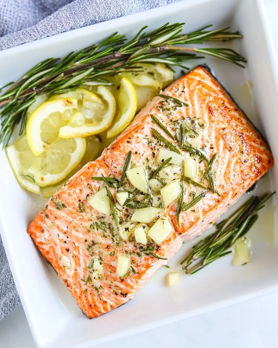 Healthy 10-Minute Garlic and Rosemary Roasted Salmon shot