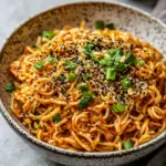 Classic 20 Minute Garlic Oil Schezwan Peanut Noodles. recipe photo