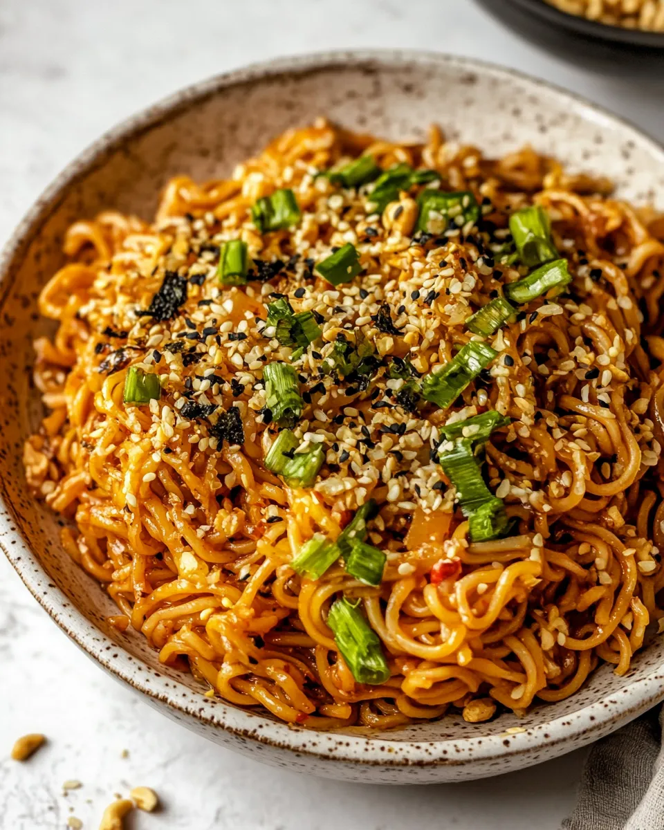 Classic 20 Minute Garlic Oil Schezwan Peanut Noodles. picture